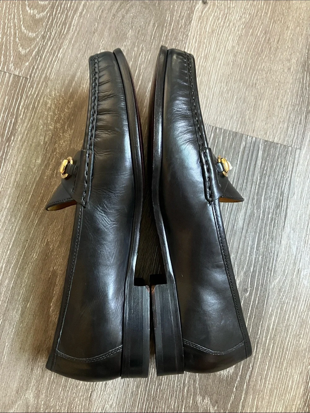 Cole Haan Ascot II black leather slip-on loafers gold-toned horsebit detail - Picture 8 of 17